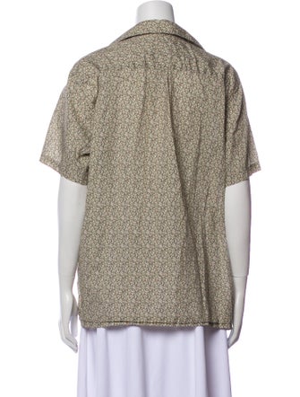 A.P.C. Printed Short Sleeve Button-Up Top