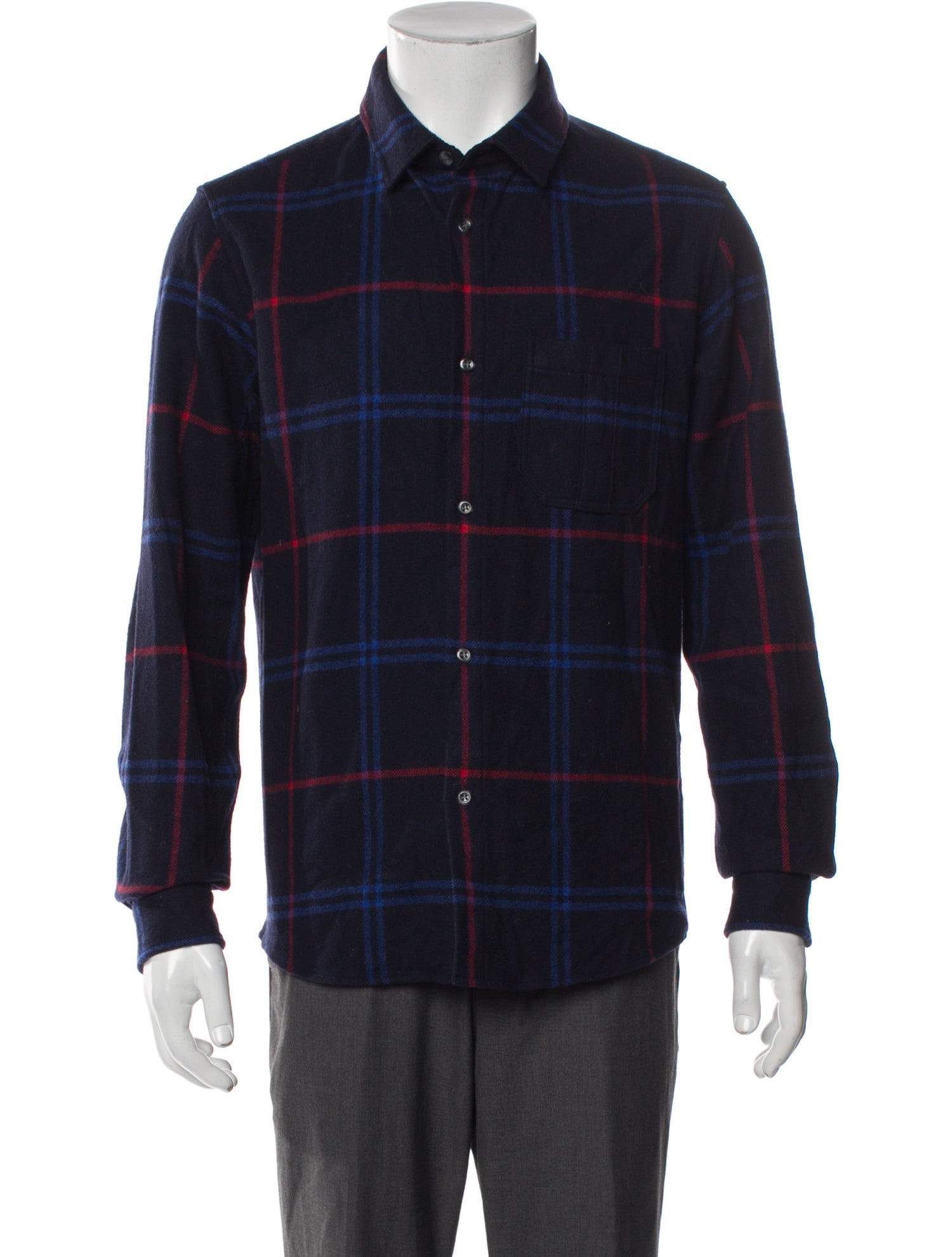 A.P.C. Wool Plaid Print Shirt