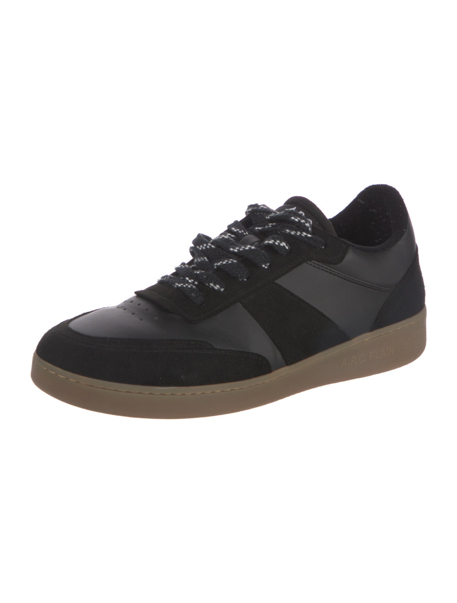 A.P.C. Leather Colorblock Pattern Sneakers
