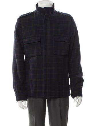 A.P.C. Wool Plaid Print Utility Jacket