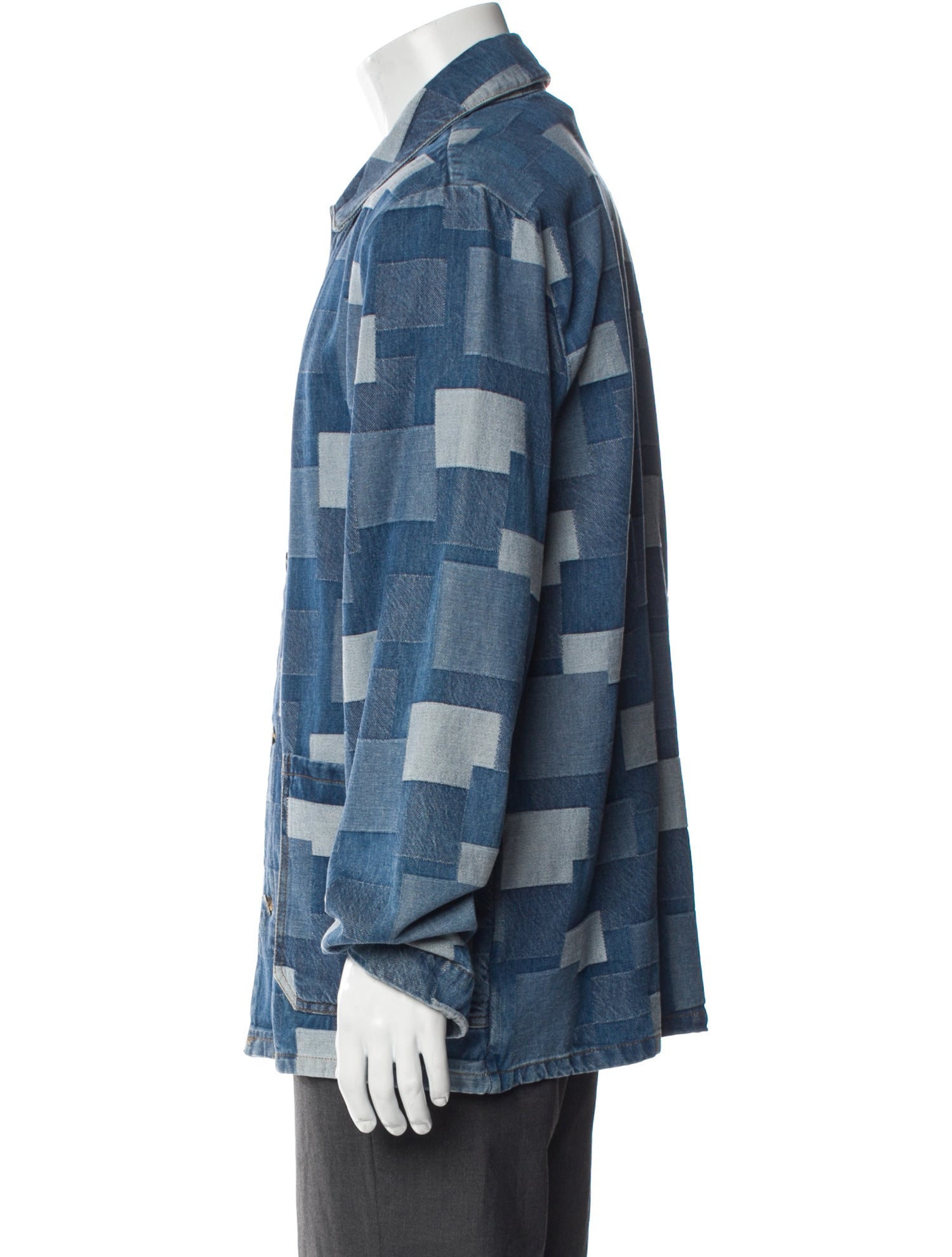 A.P.C. Plaid Print Denim Jacket