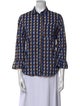 A.P.C. Printed Three-Quarter Sleeve Button-Up Top