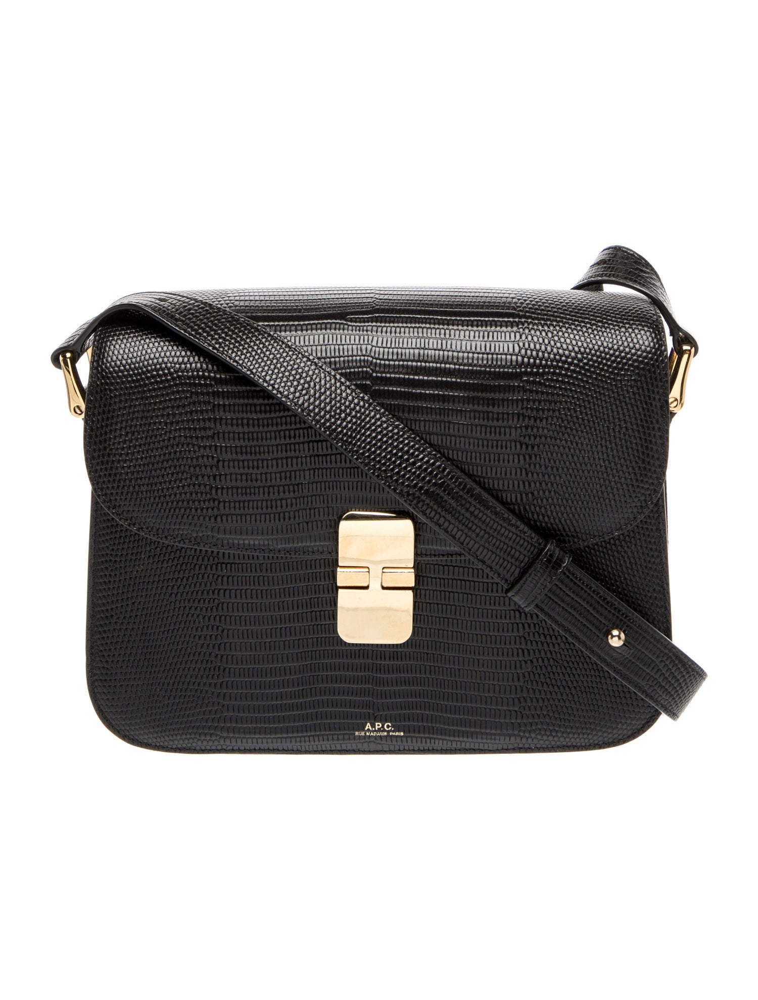 A.P.C. Embossed Leather Shoulder Bag