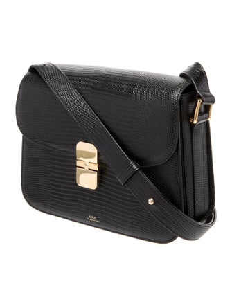 A.P.C. Embossed Leather Shoulder Bag
