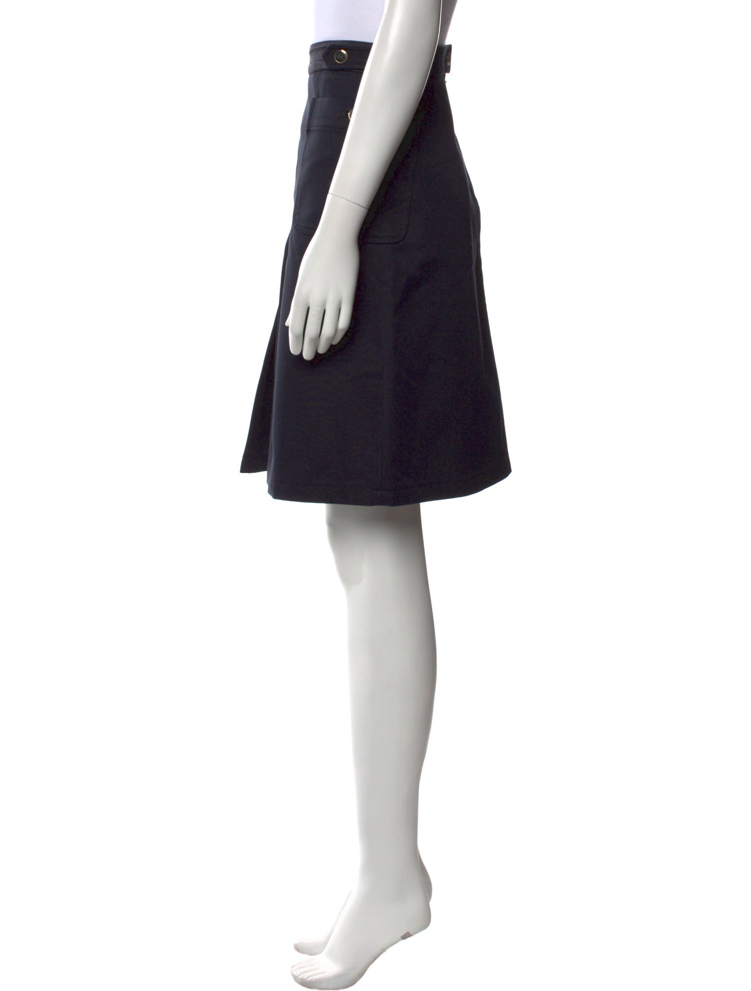 A.P.C. Pleated Accents Knee-Length Skirt