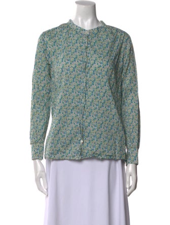 A.P.C. Floral Print Crew Neck Blouse