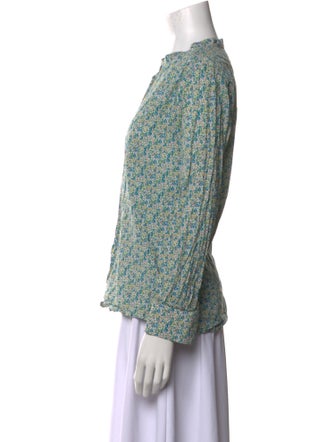 A.P.C. Floral Print Crew Neck Blouse