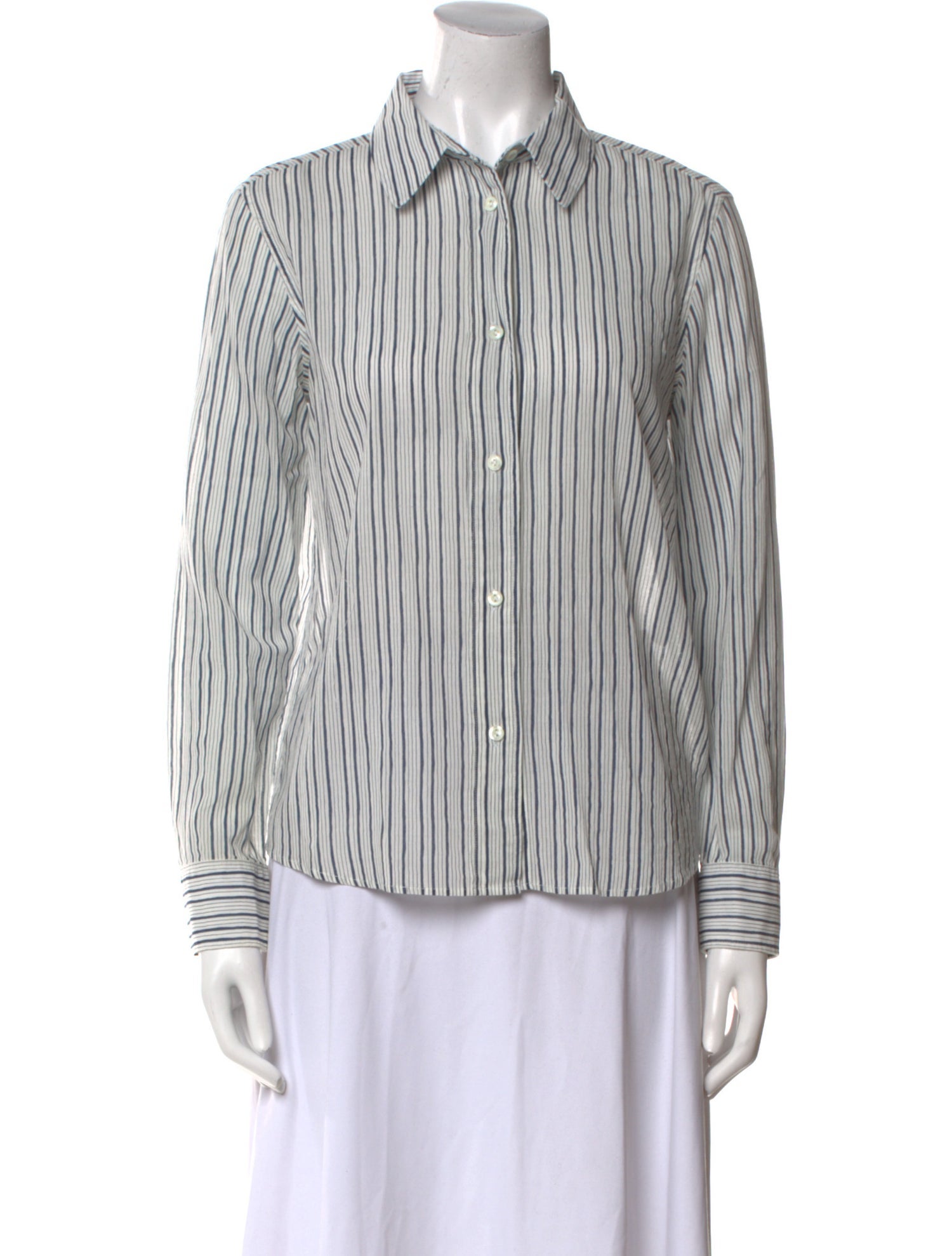A.P.C. Striped Long Sleeve Button-Up Top