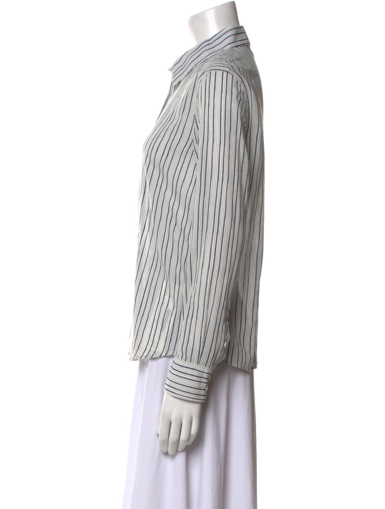 A.P.C. Striped Long Sleeve Button-Up Top