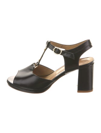 A.P.C. Leather T-Strap Sandals