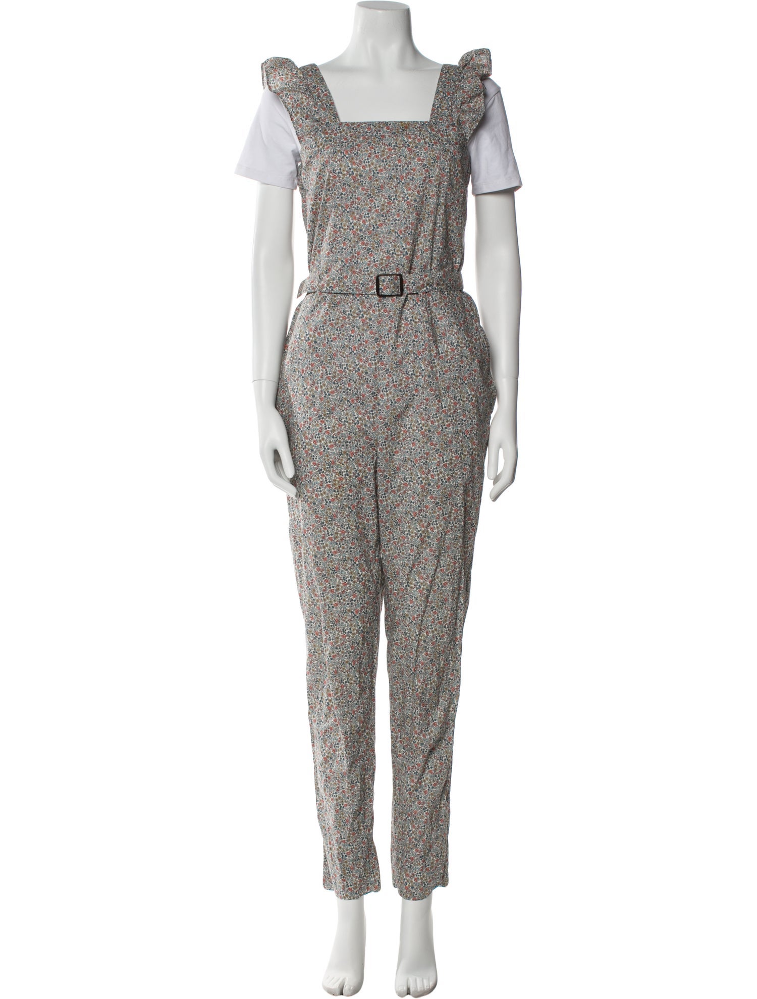 A.P.C. Floral Print Square Neckline Jumpsuit