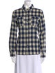 A.P.C. Plaid Print Long Sleeve Button-Up Top