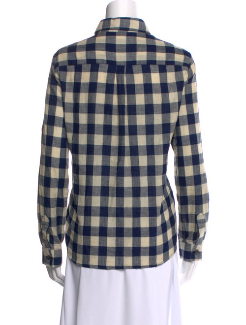 A.P.C. Plaid Print Long Sleeve Button-Up Top