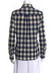A.P.C. Plaid Print Long Sleeve Button-Up Top