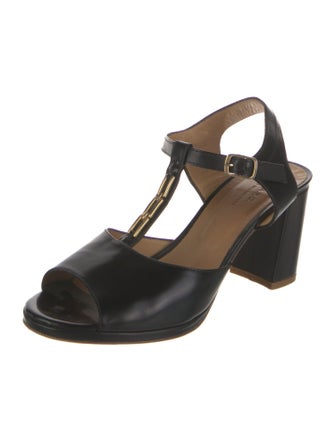 A.P.C. Leather T-Strap Sandals