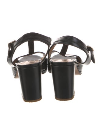 A.P.C. Leather T-Strap Sandals