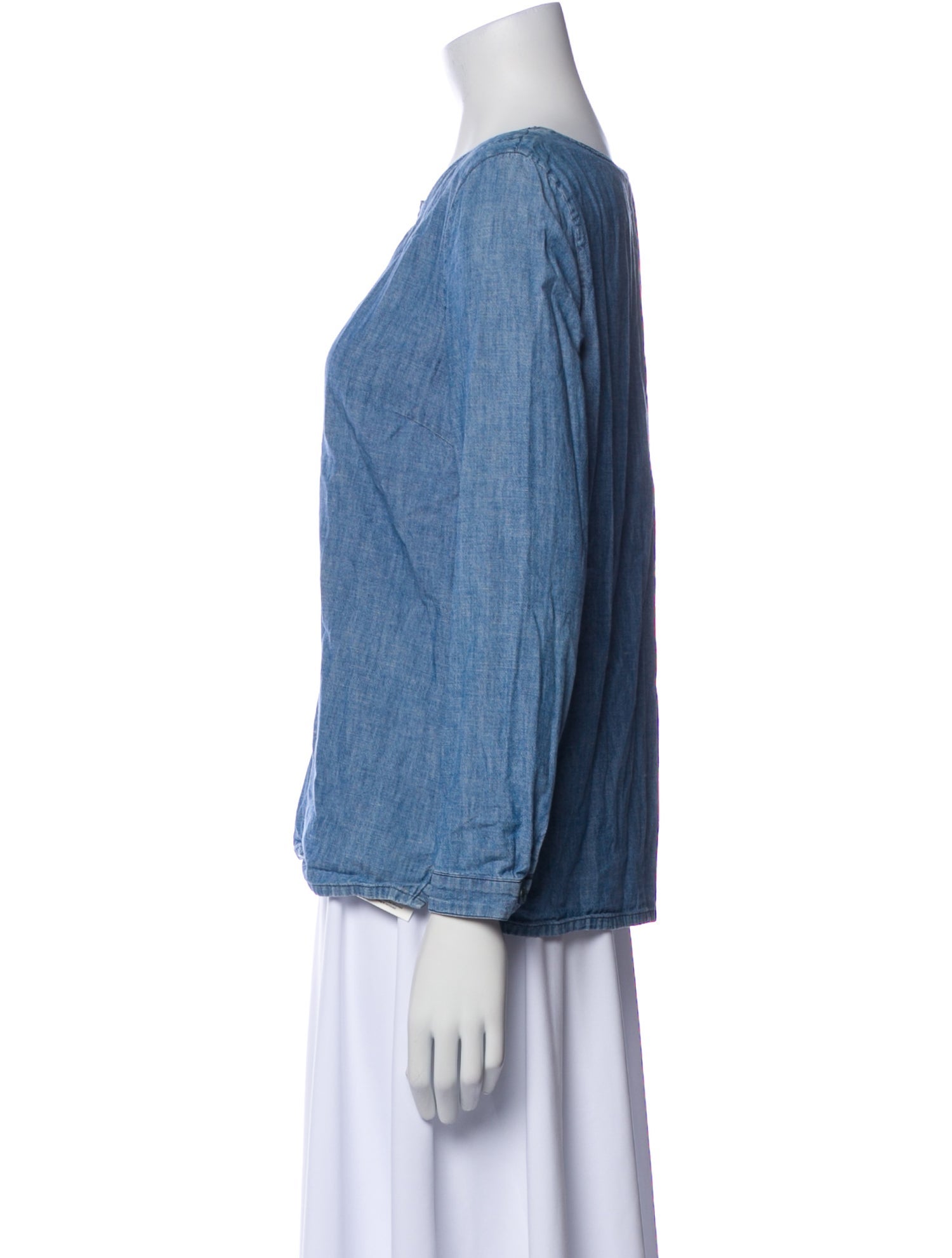 A.P.C. V-Neck Three-Quarter Sleeve Blouse