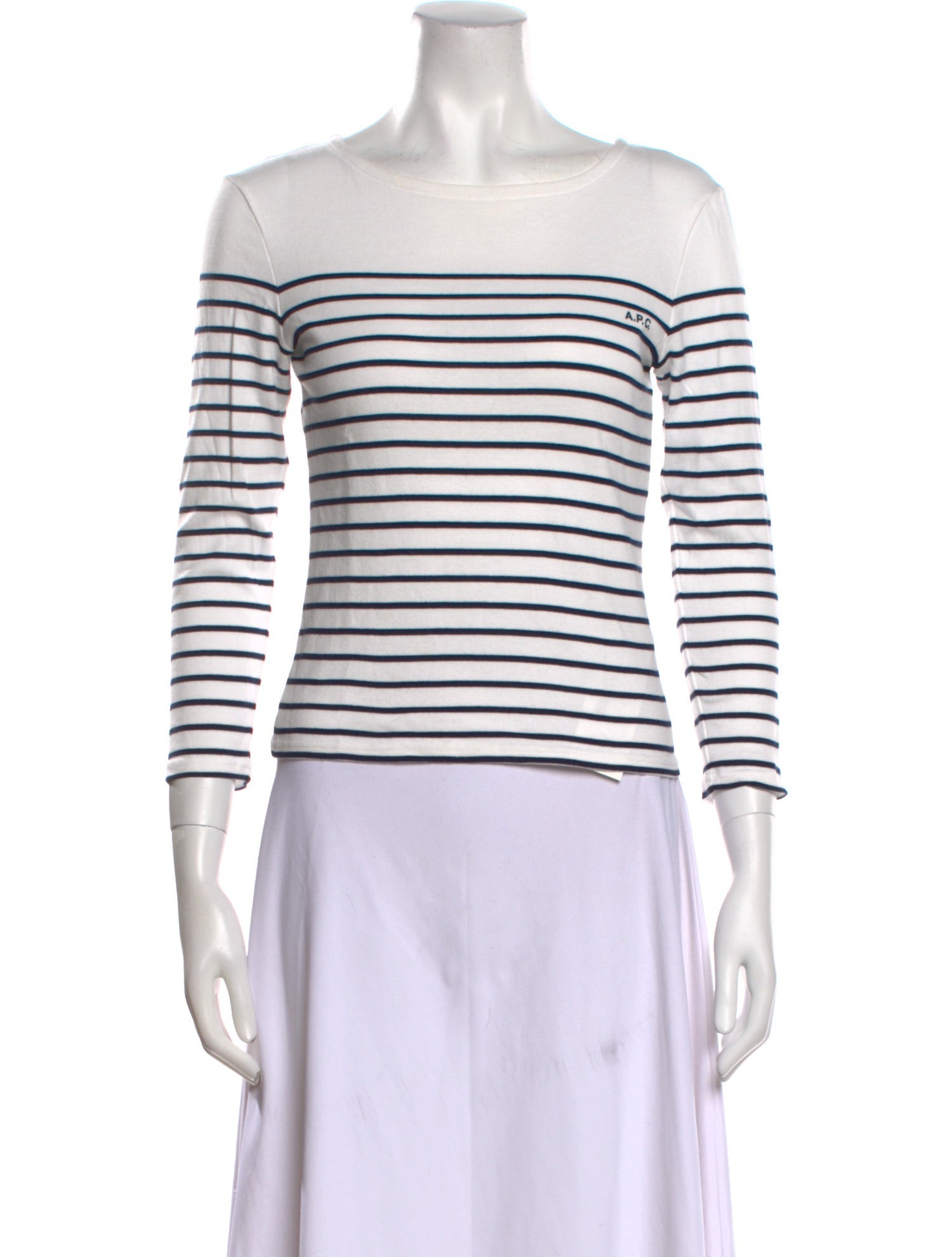 A.P.C. Striped Bateau Neckline Sweatshirt