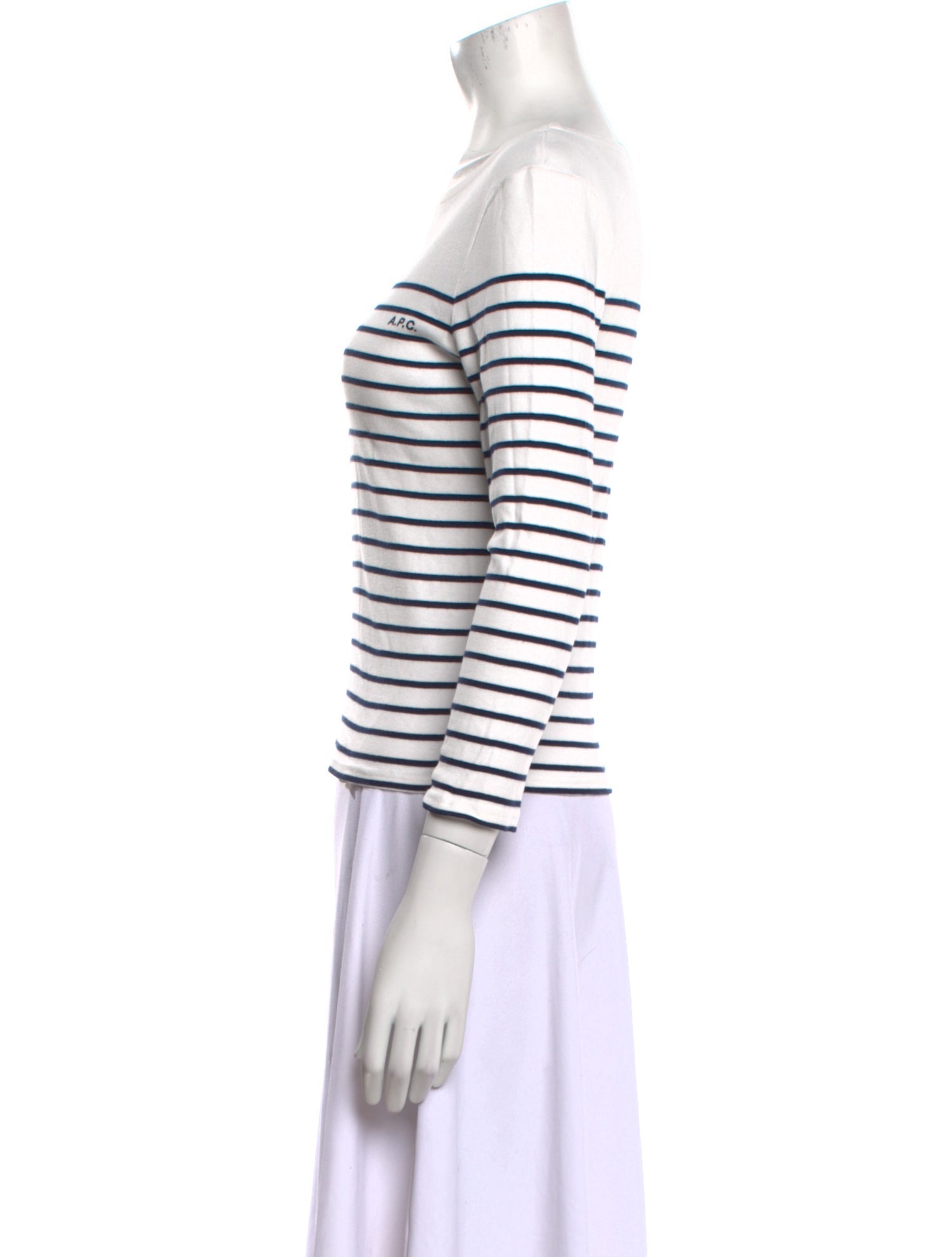 A.P.C. Striped Bateau Neckline Sweatshirt