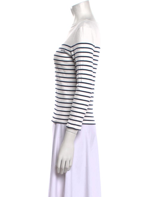 A.P.C. Striped Bateau Neckline Sweatshirt