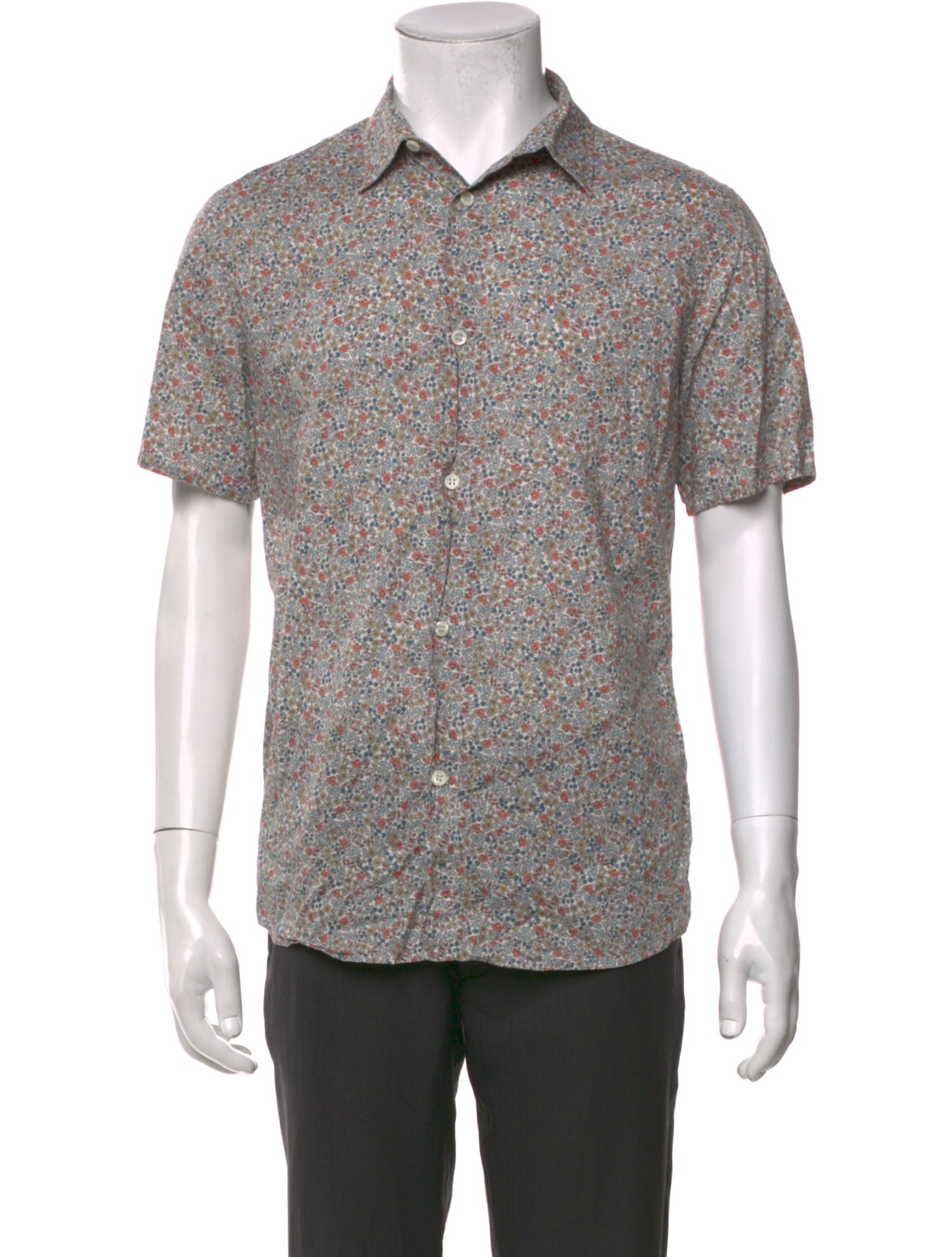 A.P.C. Floral Print Short Sleeve Shirt