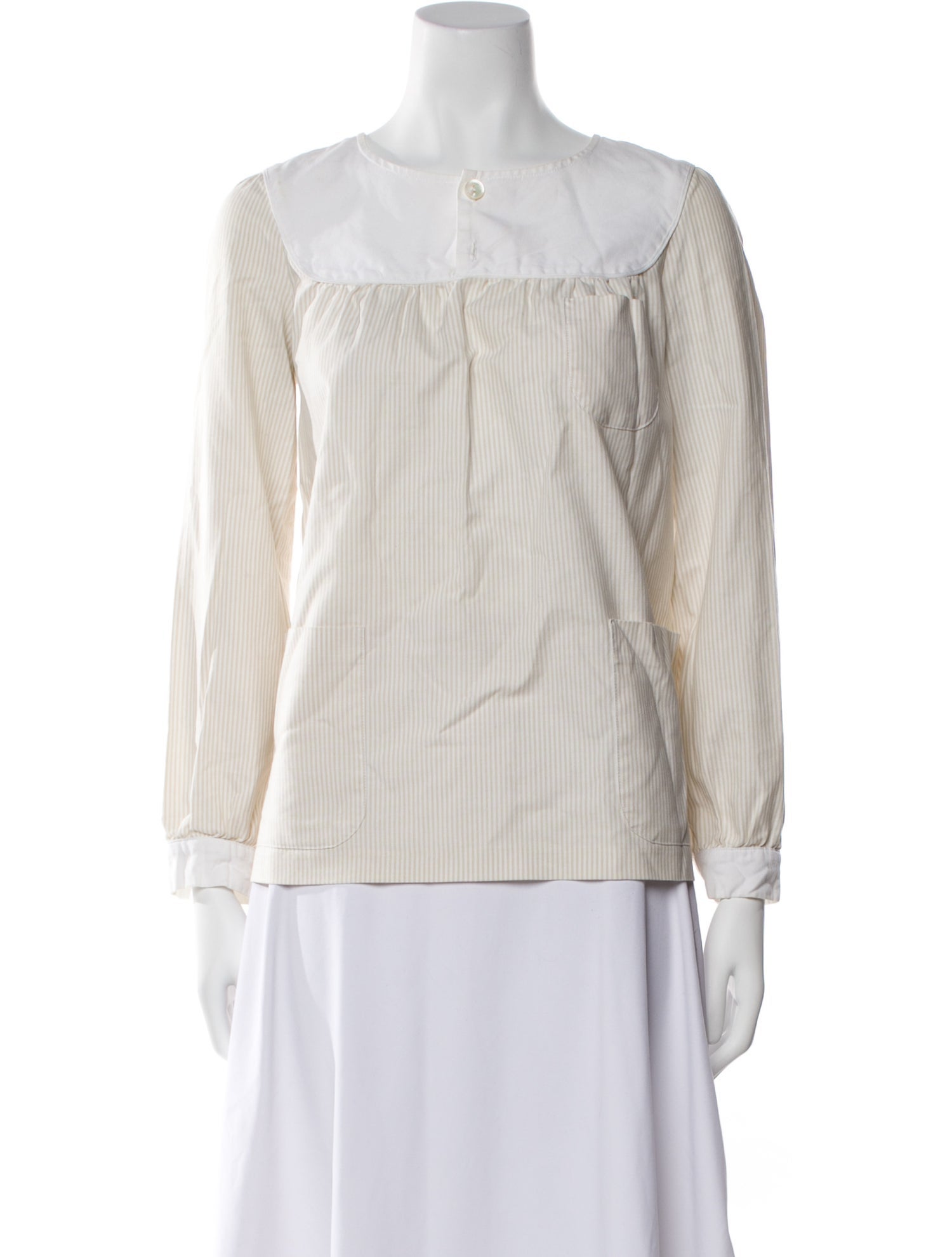 A.P.C. Square Neckline Long Sleeve Blouse