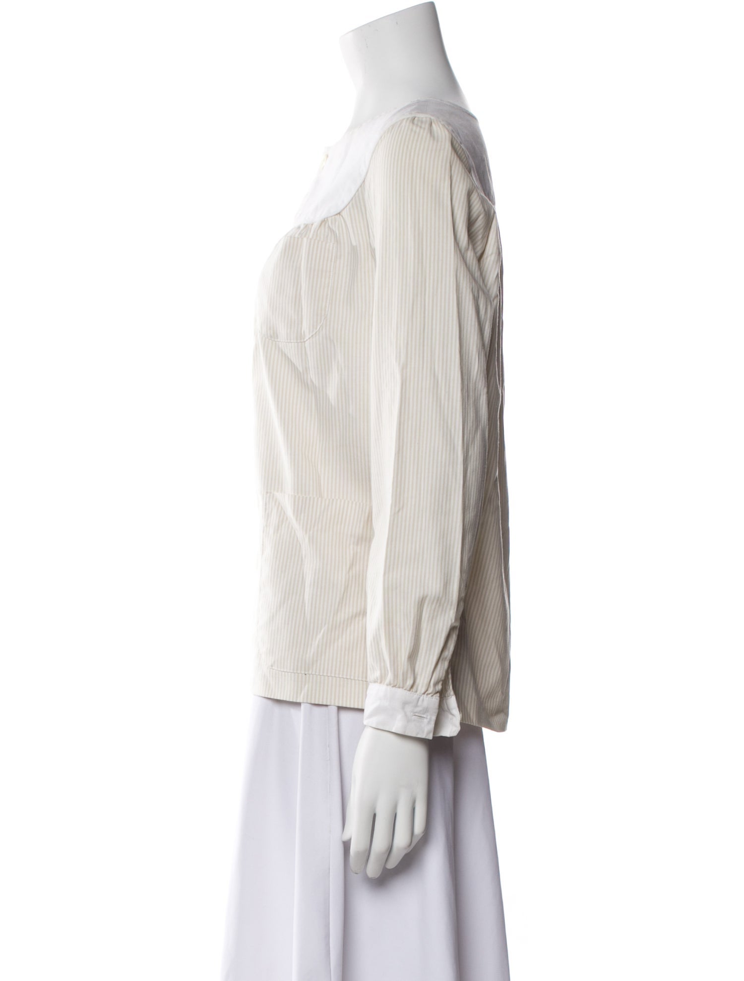 A.P.C. Square Neckline Long Sleeve Blouse