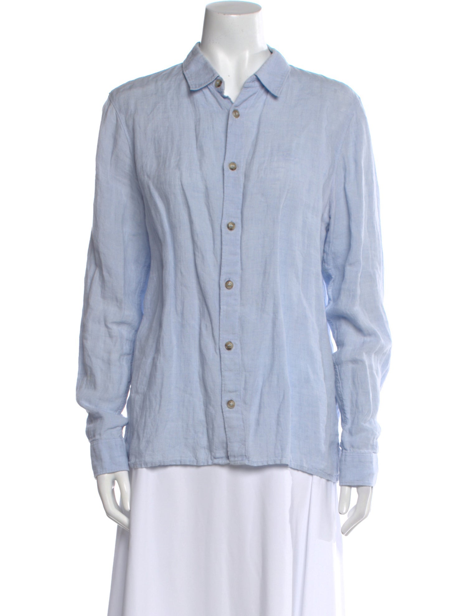 A.P.C. Linen Long Sleeve Button-Up Top