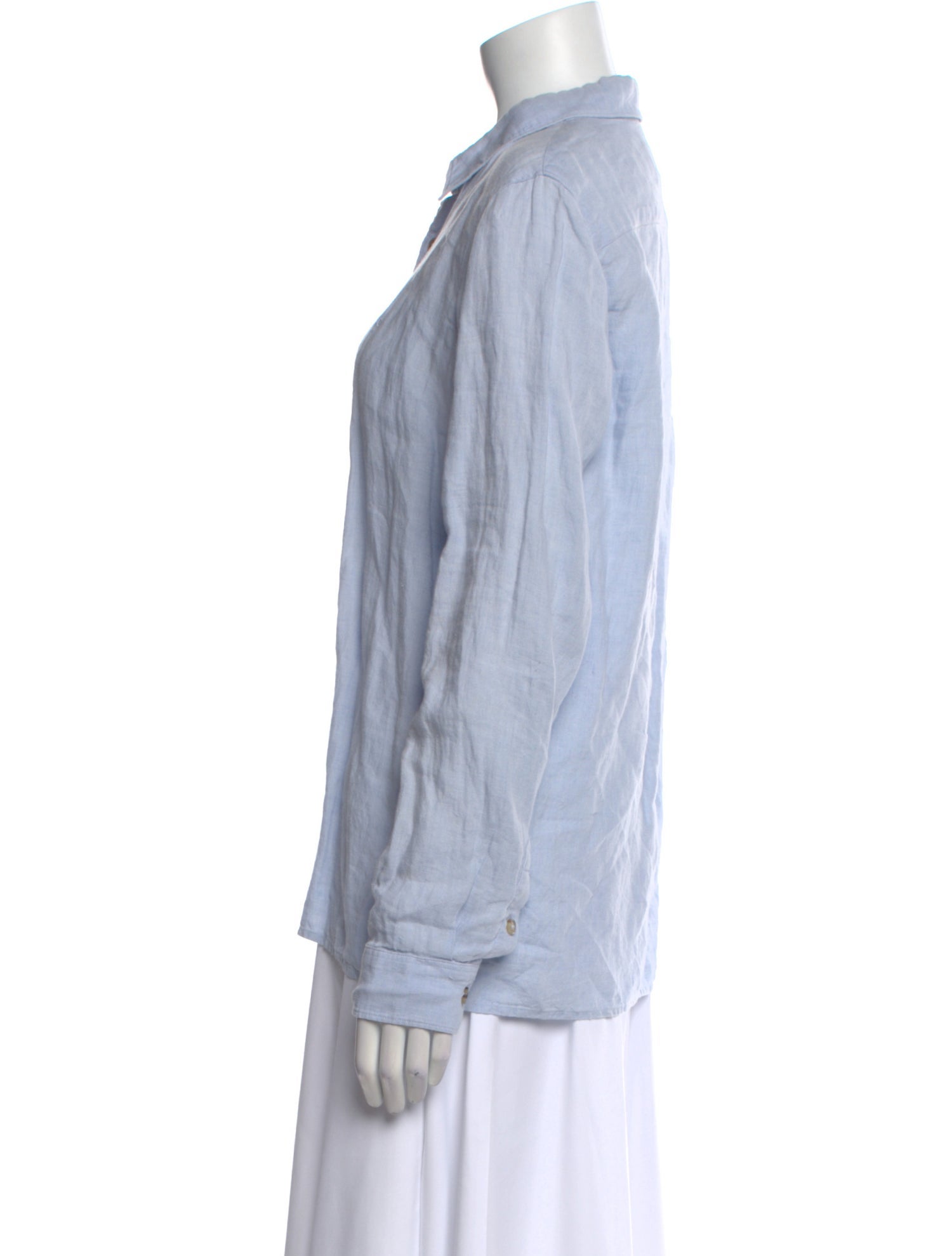 A.P.C. Linen Long Sleeve Button-Up Top