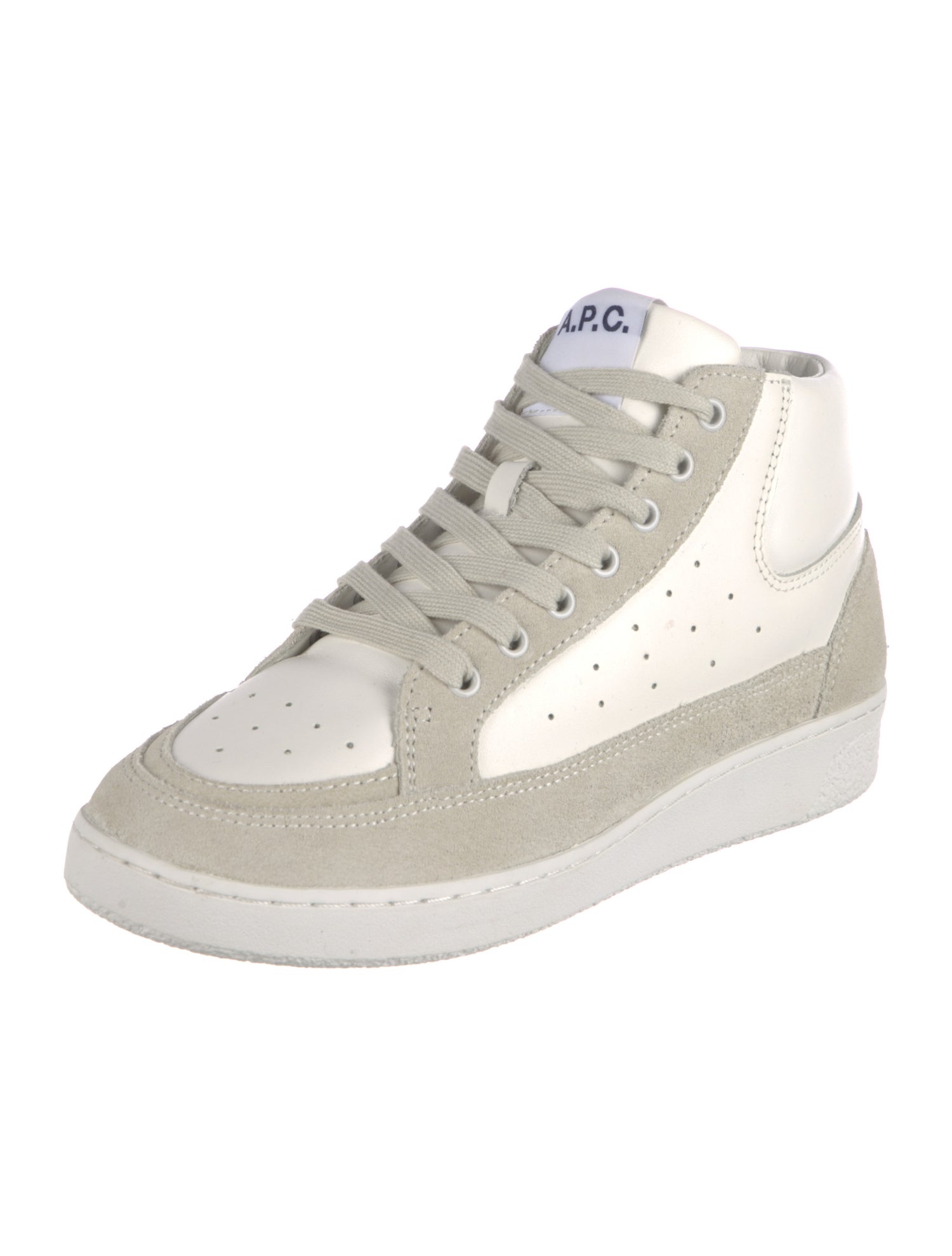 A.P.C. Leather Colorblock Pattern Sneakers