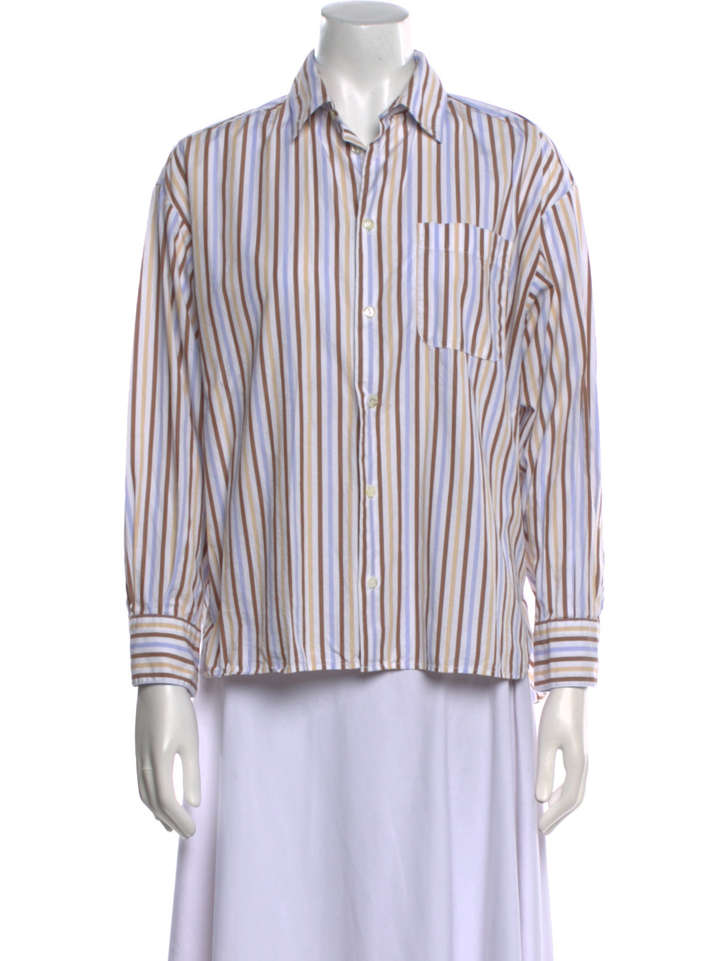 A.P.C. Striped Long Sleeve Button-Up Top