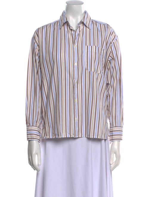 A.P.C. Striped Long Sleeve Button-Up Top