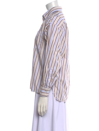 A.P.C. Striped Long Sleeve Button-Up Top