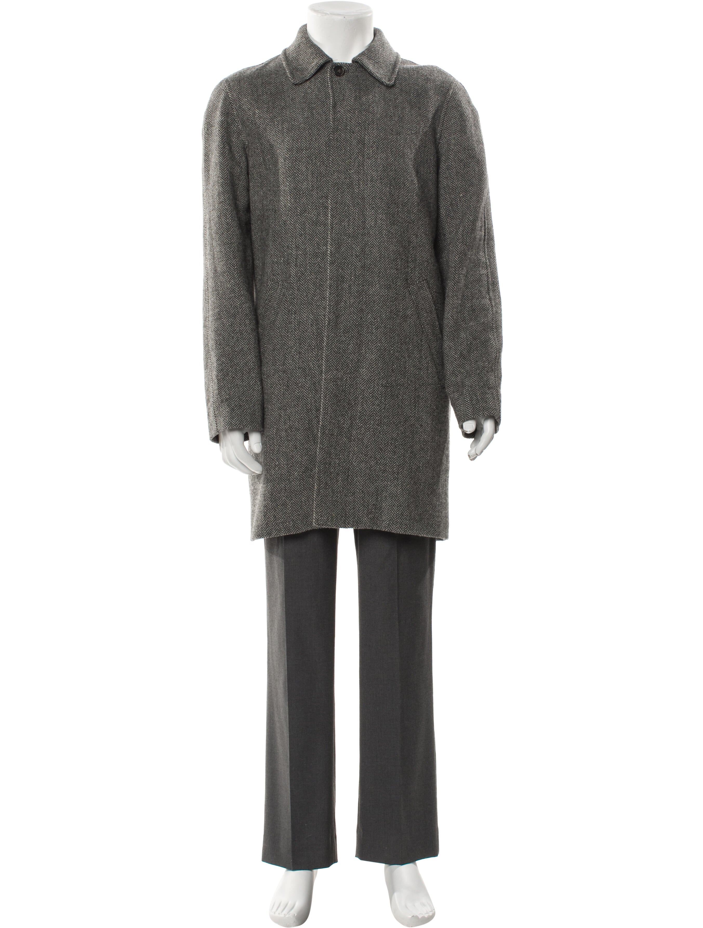 A.P.C. Virgin Wool Tweed Pattern Overcoat