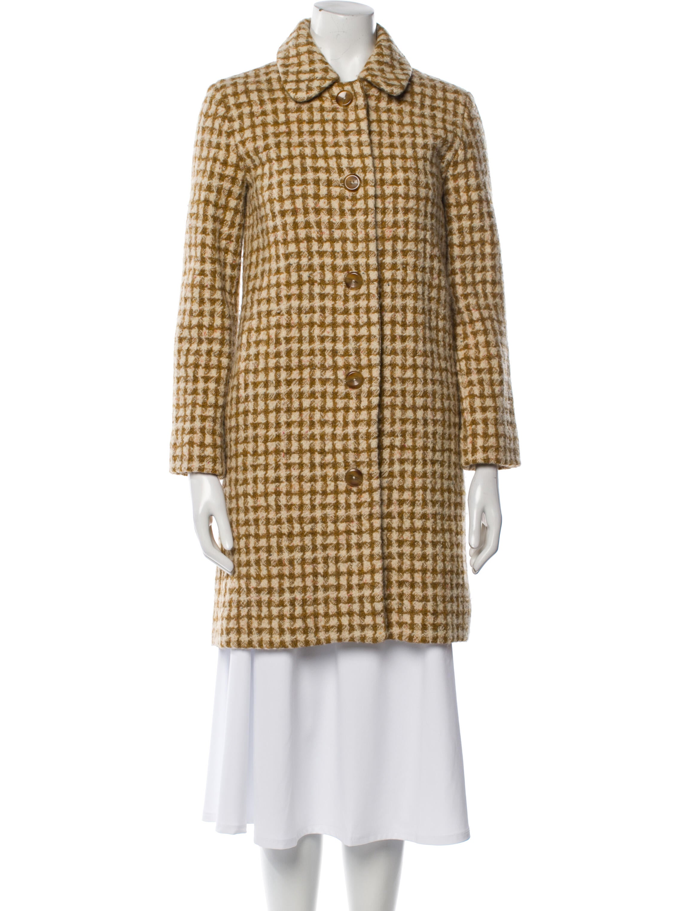 A.P.C. Wool Houndstooth Print Peacoat