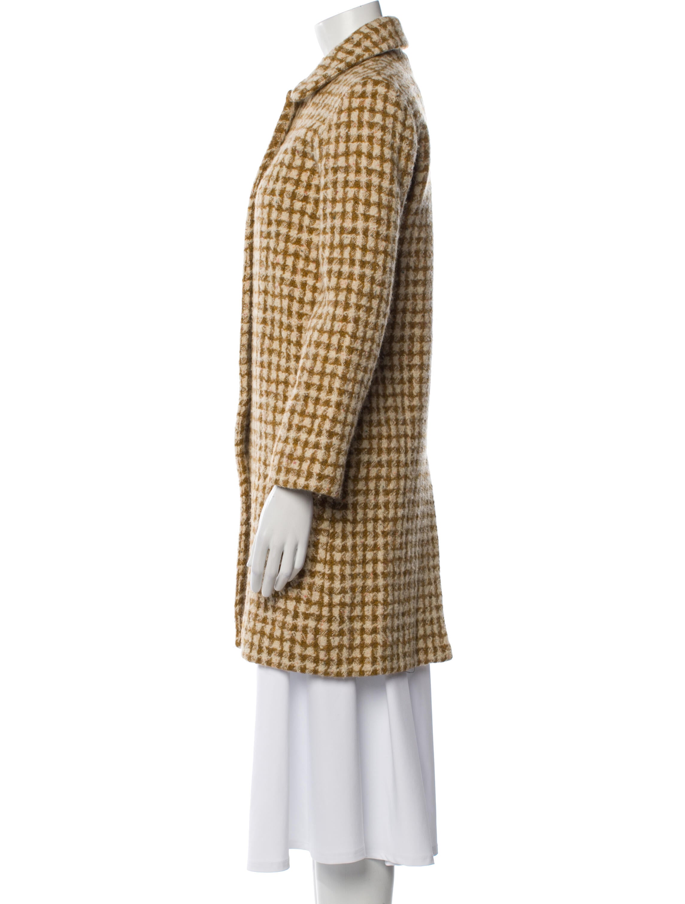 A.P.C. Wool Houndstooth Print Peacoat