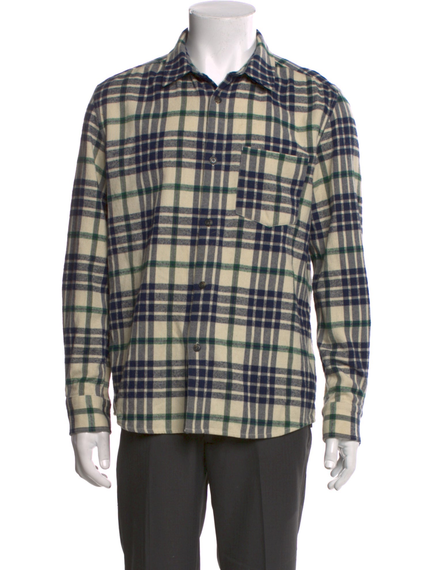 A.P.C. Plaid Print Collar Polo Shirt