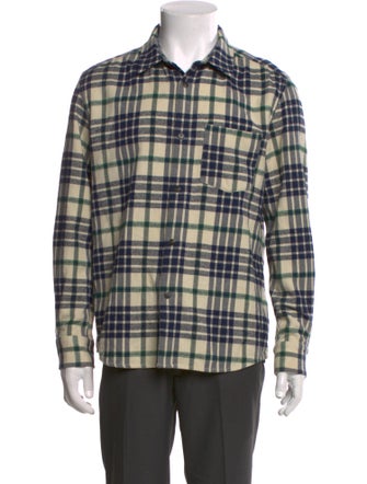 A.P.C. Plaid Print Collar Polo Shirt