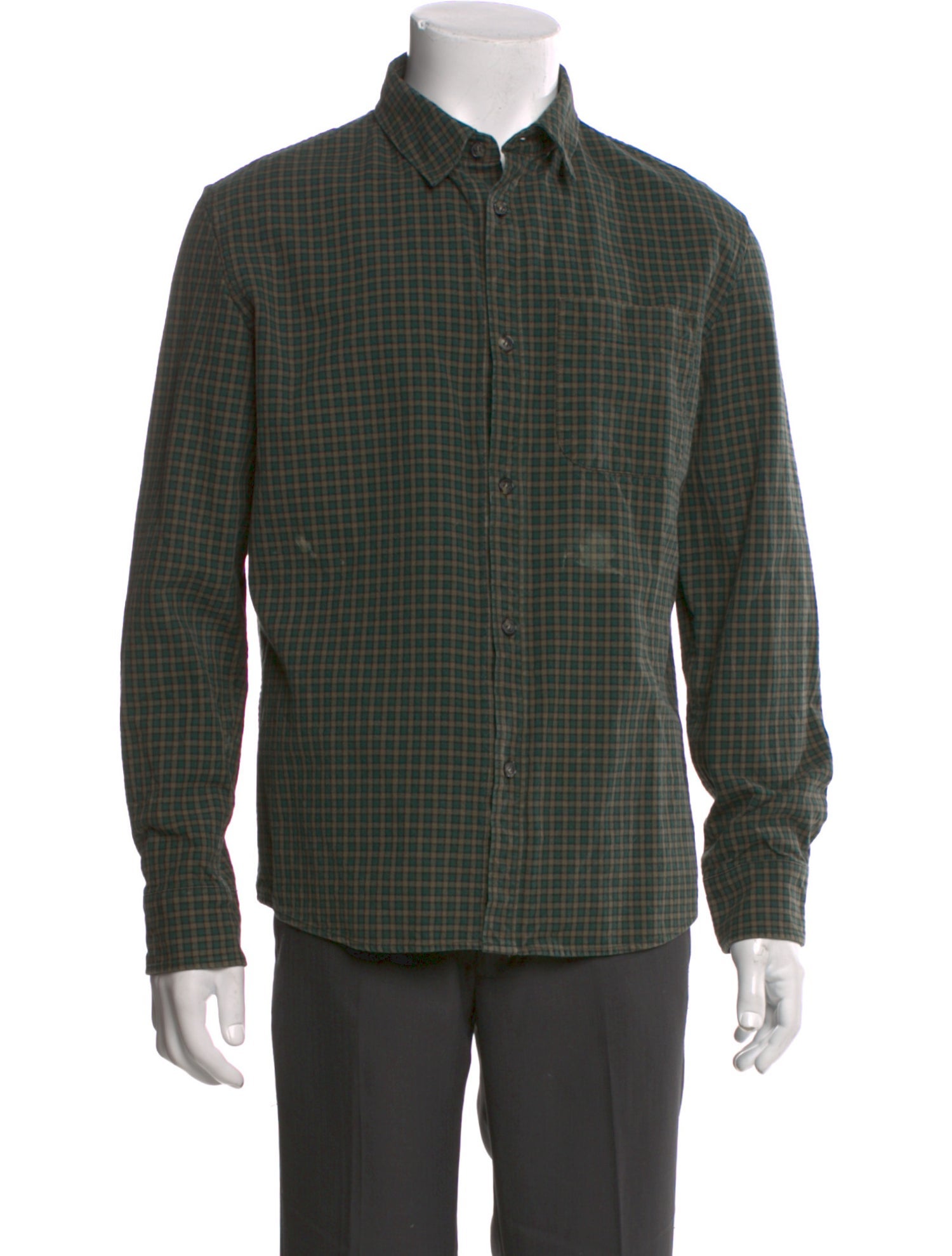 A.P.C. Plaid Print Collar Polo Shirt