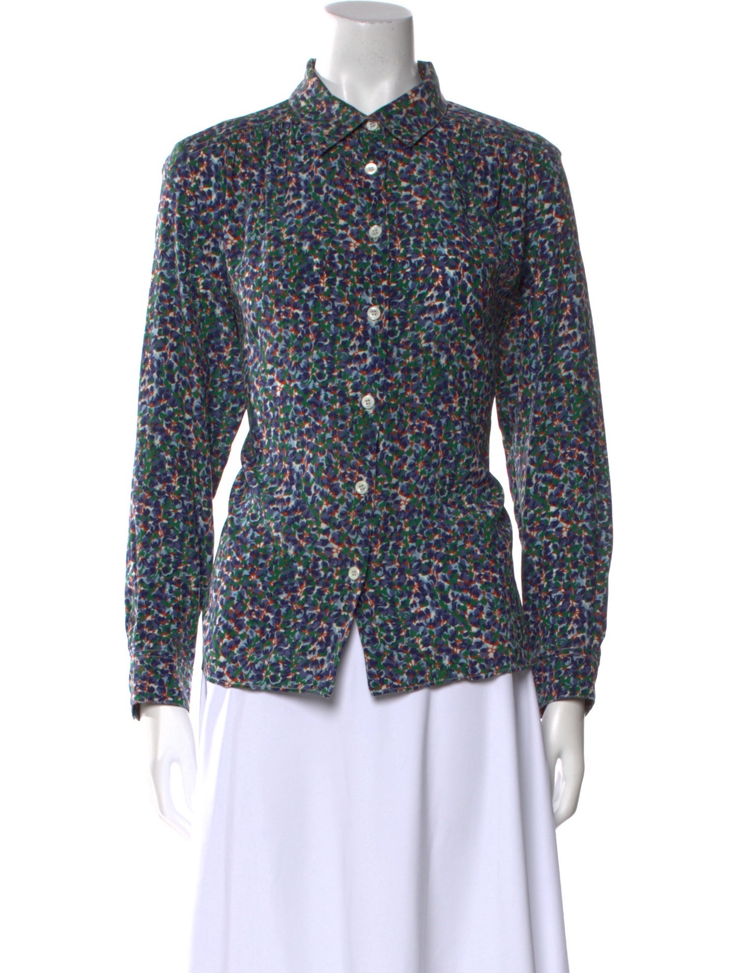 A.P.C. Silk Printed Button-Up Top