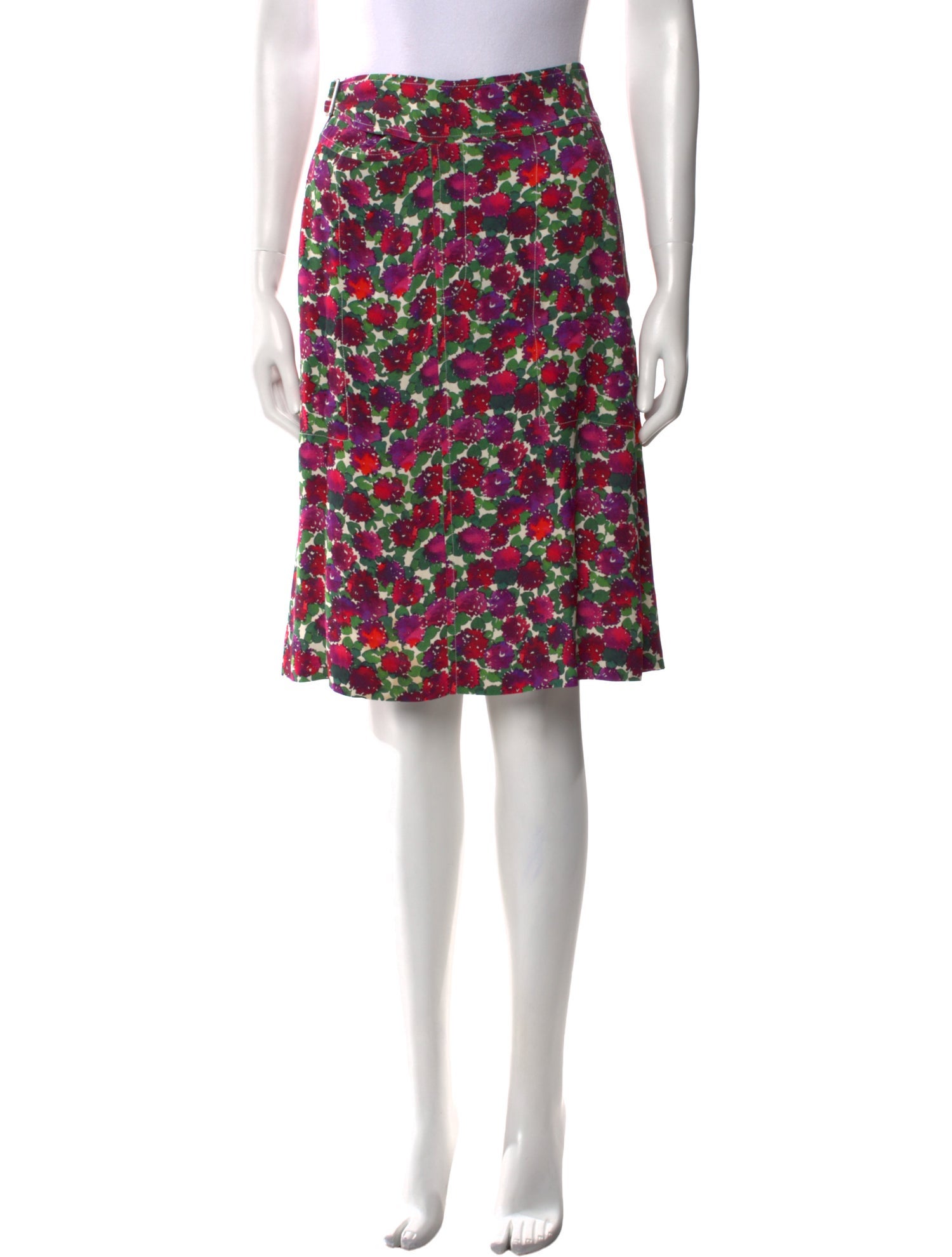 A.P.C. Floral Print Knee-Length Skirt