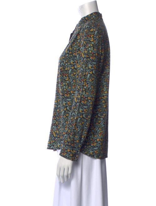 A.P.C. Floral Print Mock Neck Blouse