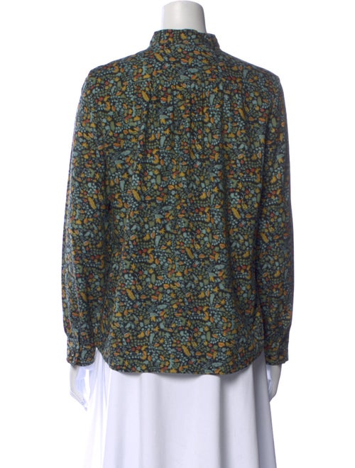 A.P.C. Floral Print Mock Neck Blouse