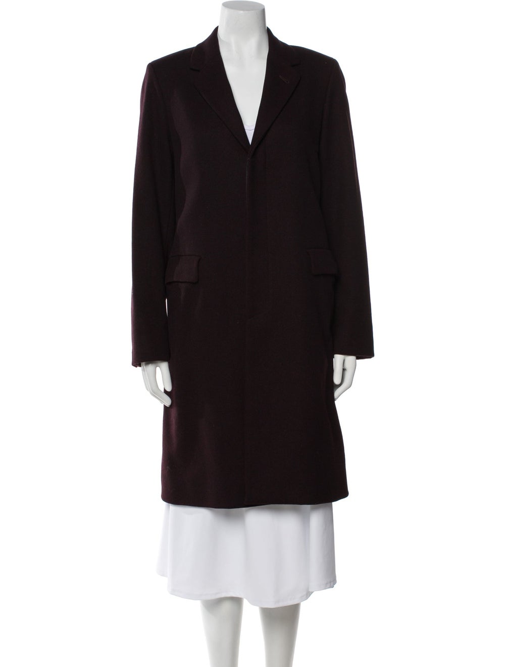 A.P.C. A.p.c. Wool Coat Burgundy Pointed Collar K… - image 1