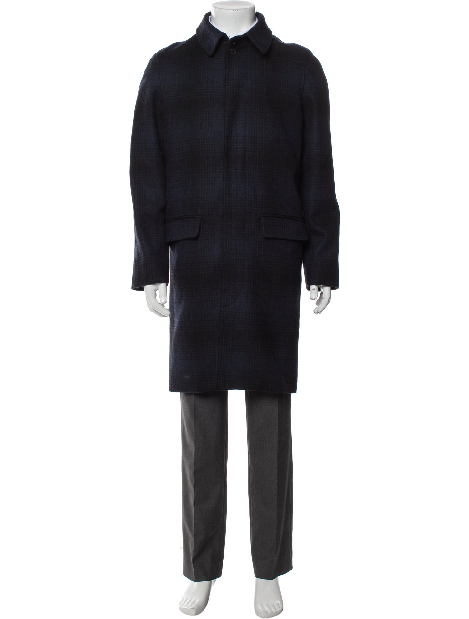 A.P.C. Wool Plaid Print Overcoat