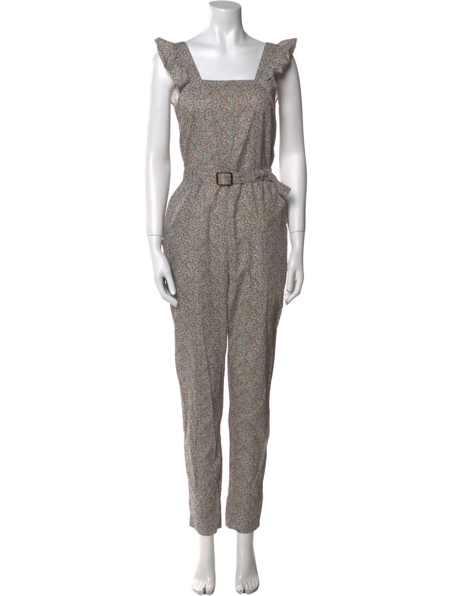 A.P.C. Floral Print Square Neckline Jumpsuit