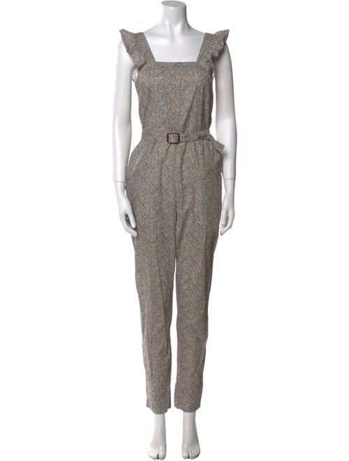 A.P.C. Floral Print Square Neckline Jumpsuit