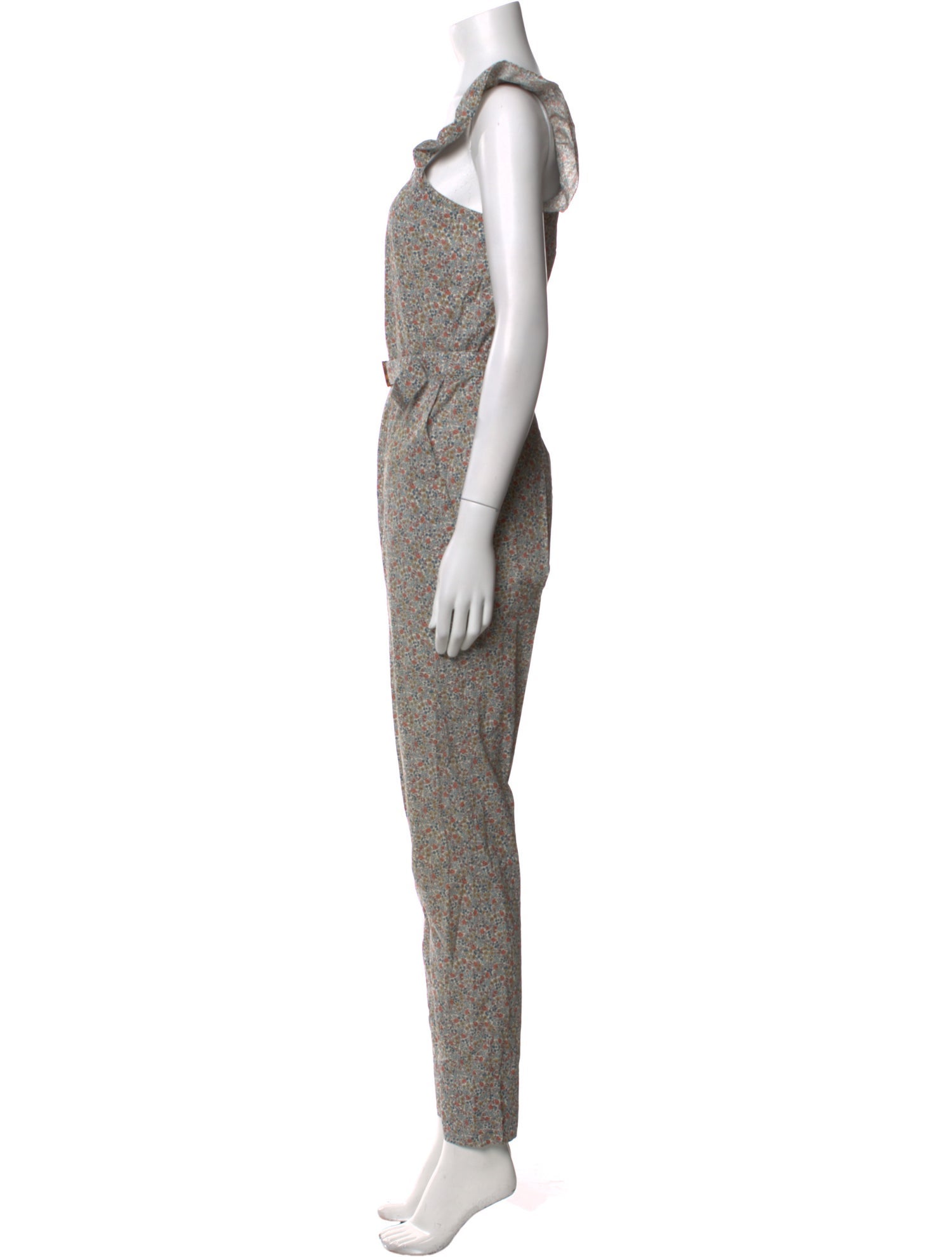 A.P.C. Floral Print Square Neckline Jumpsuit