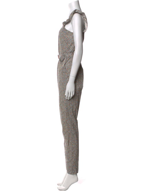 A.P.C. Floral Print Square Neckline Jumpsuit