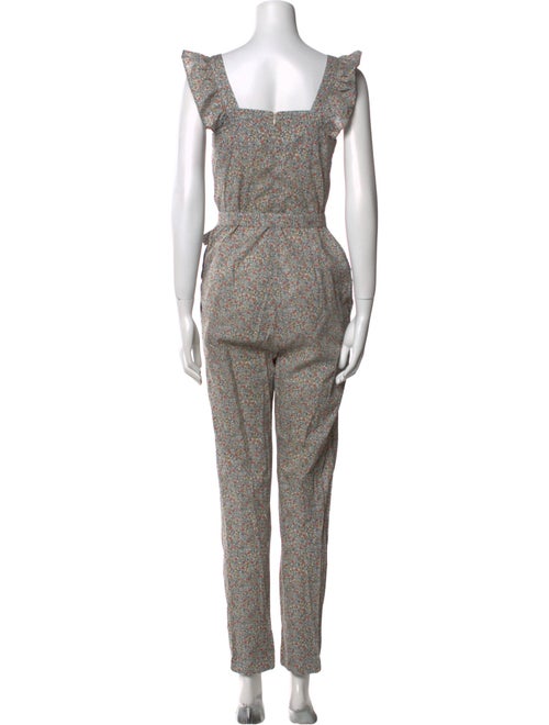 A.P.C. Floral Print Square Neckline Jumpsuit